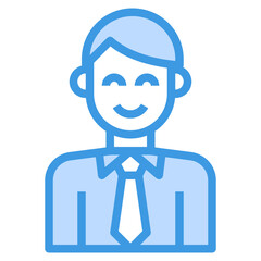 avatar blue outline icon