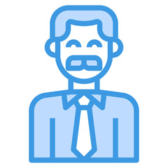 avatar blue outline icon