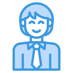 avatar blue outline icon