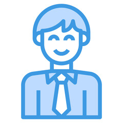 avatar blue outline icon
