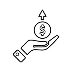 Save Money line icon. Outline vector.