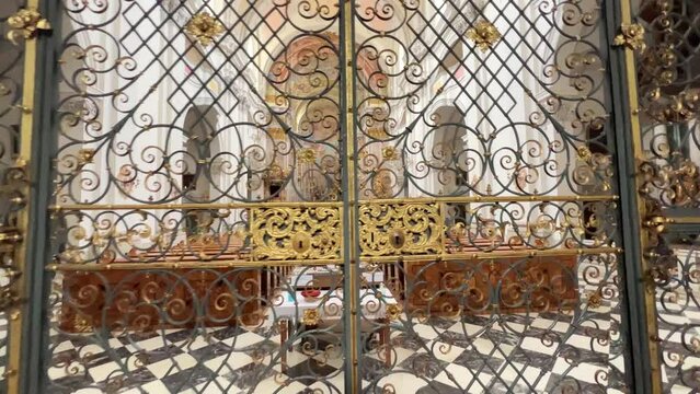 beautiful iron-wrought gate in monaster church Spital am Pyhrn, Upper Austria