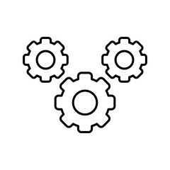 Settings outline icon. Line art vector.