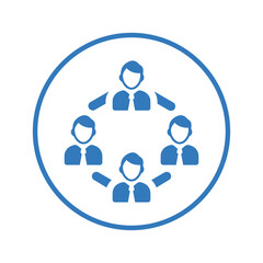 Team Connect icon. Blue color design.