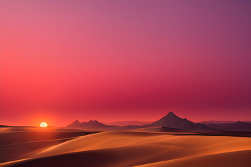Fototapeta na wymiar A beautiful warm sunset over the desert.