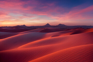 A beautiful warm sunset over the desert.