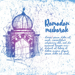 Ramadan Mubarak Chaotic Lines Doodles