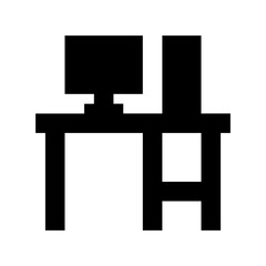 Computer Table Flat Vector Icon 