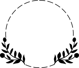 Floral leaf circle frame illustration