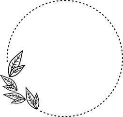 Floral leaf circle frame illustration