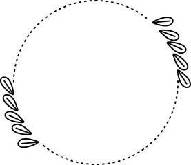 Floral leaf circle frame illustration