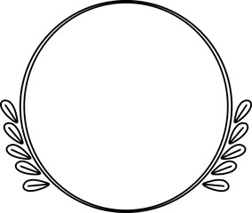 Floral leaf circle frame illustration