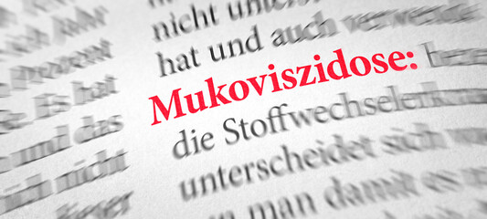 Wörterbuch mit dem Begriff Mukoviszidose
