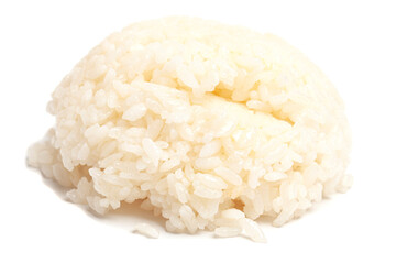 boiled rice isolated on white background