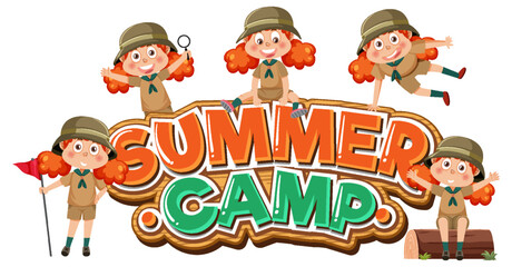 Group of children camping out