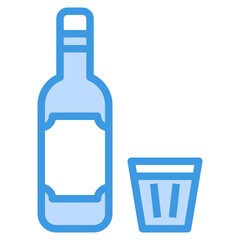 Beverage blue outline icon
