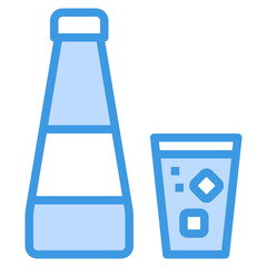 Beverage blue outline icon