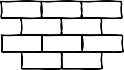 Brick Wall Fragment Hand Drawn