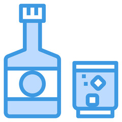 Beverage blue outline icon