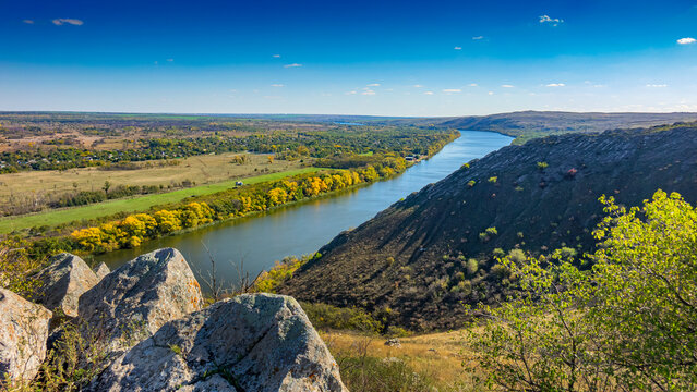 Beautiful landscape, Mountains 2 sisters, Seversky Donets River.