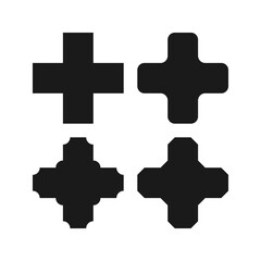 Obraz premium Swiss Cross Cut Corners Icon Set