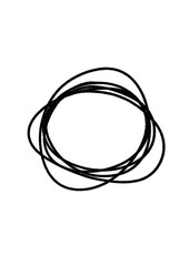 Abstract modern minimalistic illustration of scrabbles, line art circle