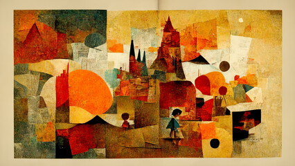 Abstract illustration , Colorful mosaic art background, digital art