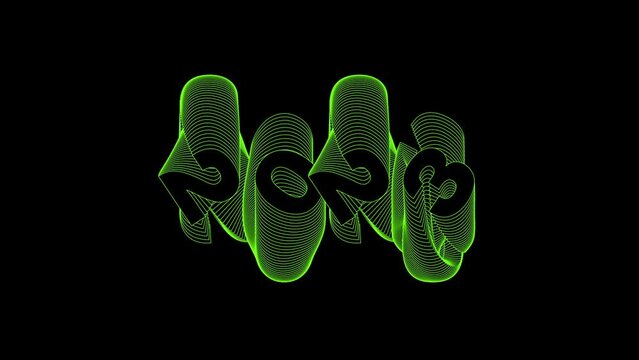 2023 animation. Black green new year text word echo effect