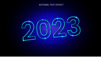 Naklejka na ściany i meble 2023 New Year 3D Style Vector Text Effect