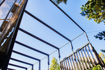 architecture of a modern building and blue sky 