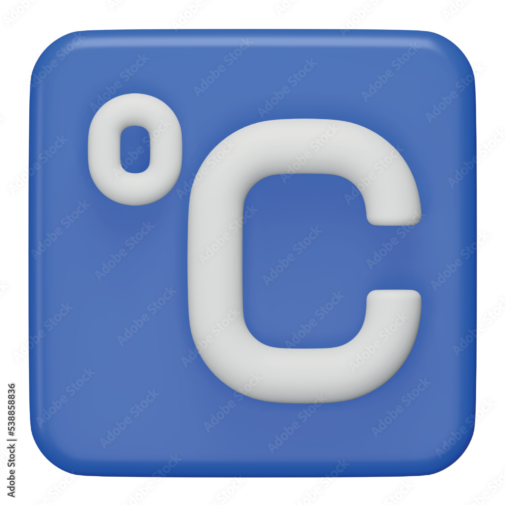 Poster degrees 3d rendering isometric icon.