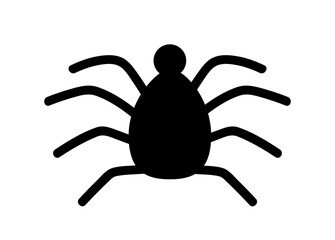Halloween spider silhouette. Terrible insect, symbol of horror and fear, international tradition. Nature and fauna. Phobia and horror. Graphic element for website. Cartoon flat vector illustration