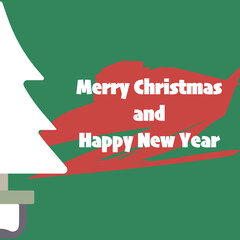 New Year's card. Merry Christmas and Happy New Year"