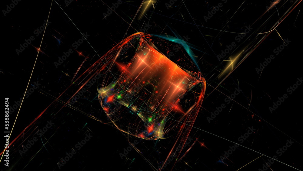 Poster digital abstract background. cloud technologies, big data computing, glowing elements. 3d illustrati