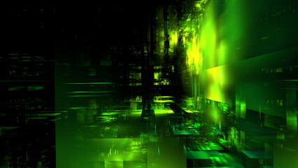 Luminous technological abstract background. Digital technologies, cloud computing, digital future. 3d illustration