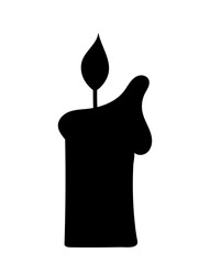 Halloween candle silhouette. Equipment for conducting mystical rituals and ceremonies. Graphic element for printing on fabric. Mysticism, fantasy and witchcraft. Cartoon flat vector illustration