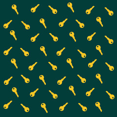 Vintage key seamless pattern in hand drawn style. Vector repeating backgrounds for summer fabric, decoration, wallpaper, backdrop, textile, ornament, and fashion design.