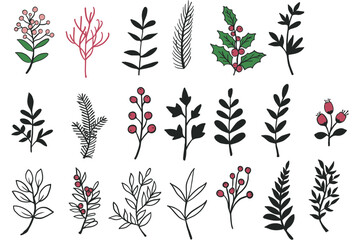 Hand drawn Christmas line Art 20 Design