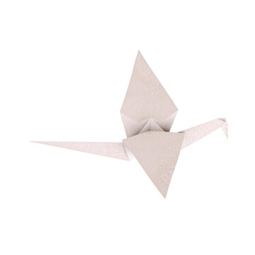 origami crane isolated on transparent background
