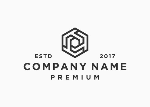 letter t hexagon logo design vector illustration template