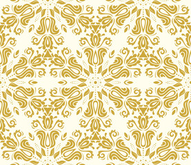 Orient vector classic pattern. Seamless abstract golden background with vintage elements. Orient pattern. Ornament for wallpapers and packaging