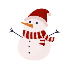 snowman with hat and scarf