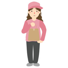 woman delivery courier