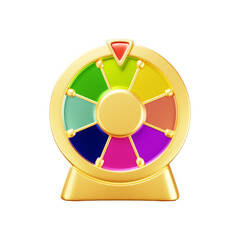 Colorful wheel of luck or fortune 3d rendering illustration