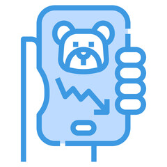 Bear market blue outline icon