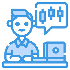 Invester blue outline icon