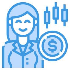 Invester blue outline icon
