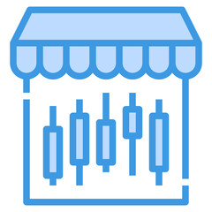Marketplace blue outline icon