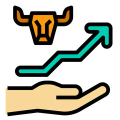 Uptrend filled outline icon