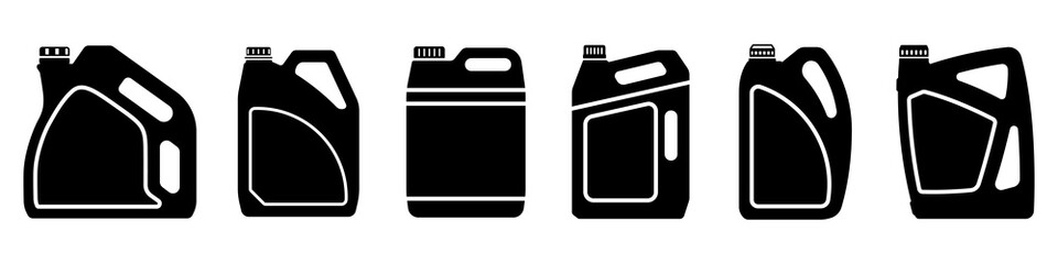 Canister icons set. Fuel tank icon. Black canister icons. Vector illustration.
